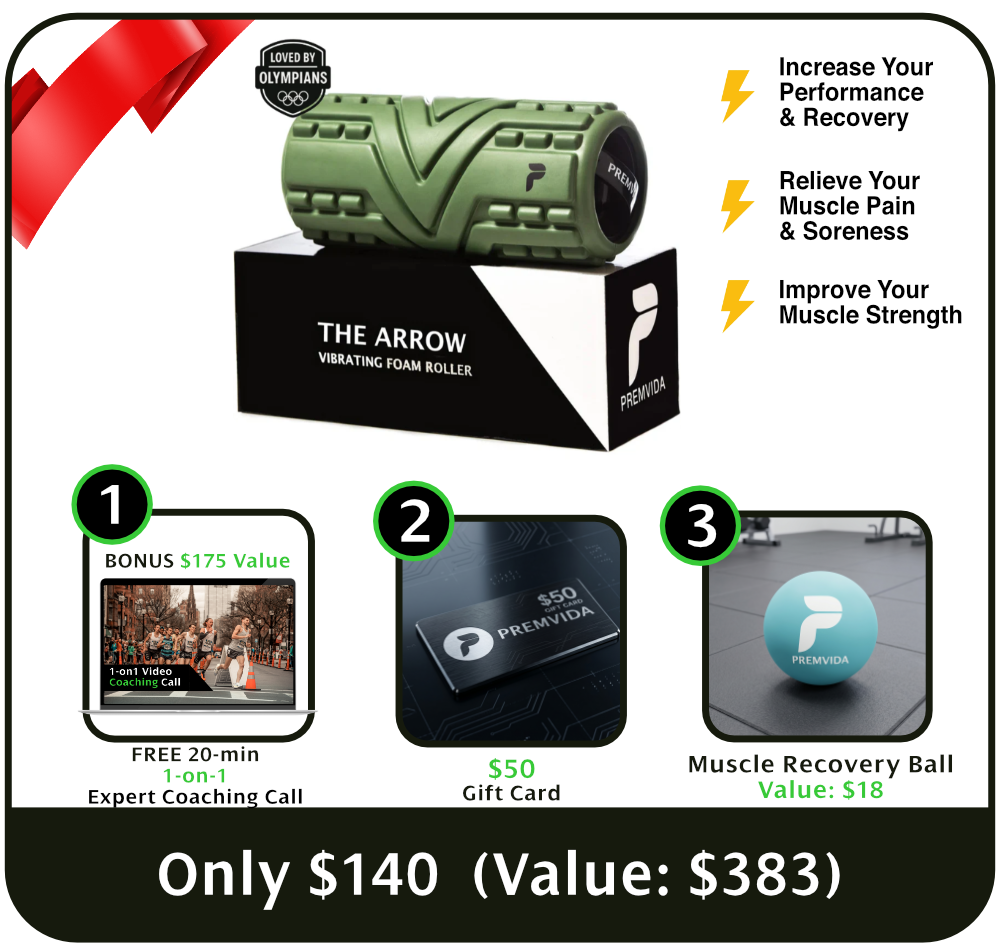 The Arrow Vibrating Foam Roller - Turbo Your Recovery PREMVIDA The Arrow Vibrating Foam Roller - Turbo Your Recovery PREMVIDA